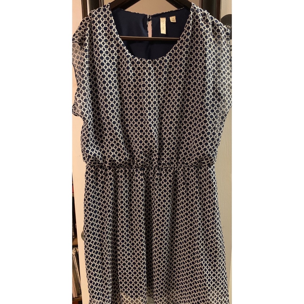 Navy blue and white dress